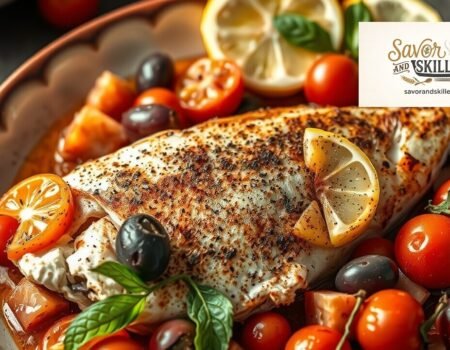 Baked Mediterranean Fish with Tomatoes and Olives