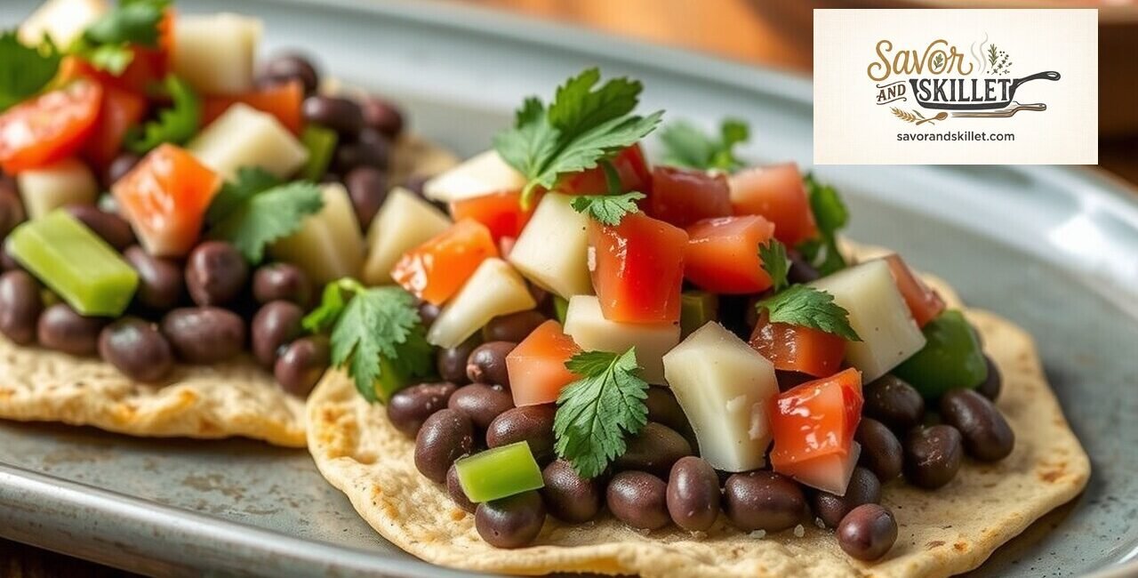 Black Bean Tostadas with Fresh Toppings